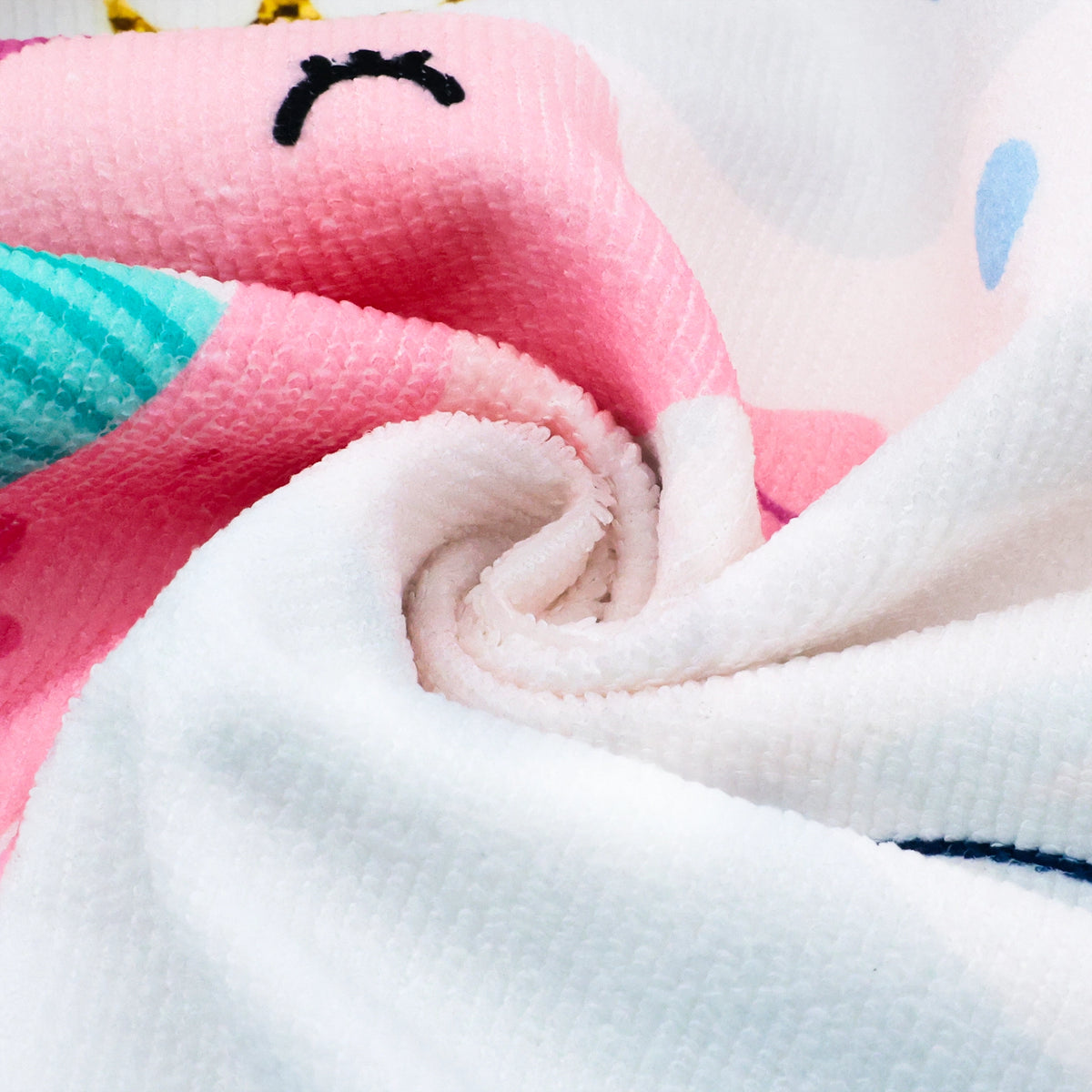 Close-up of a folded microfiber beach towel