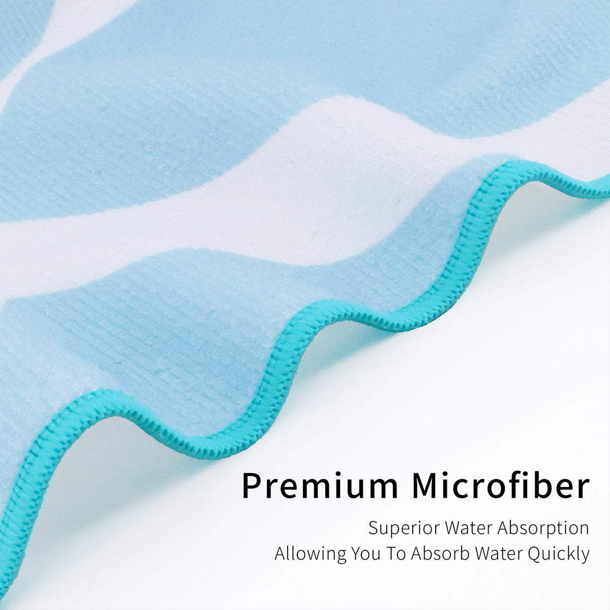 Light blue microfiber towel edge and texture detail
