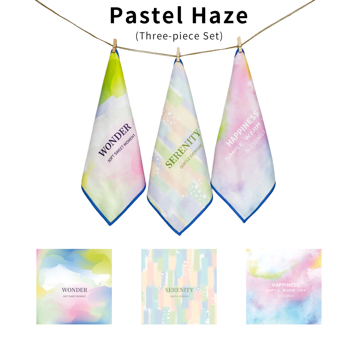 Pastel Haze three-piece small towel set