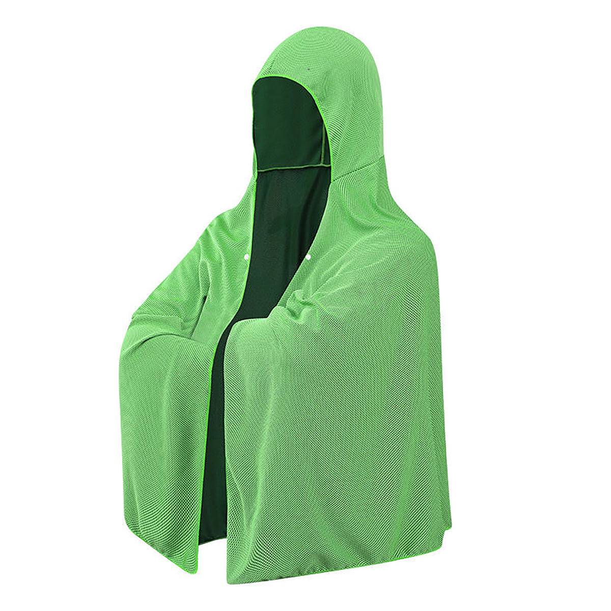 Green hooded cooling cape
