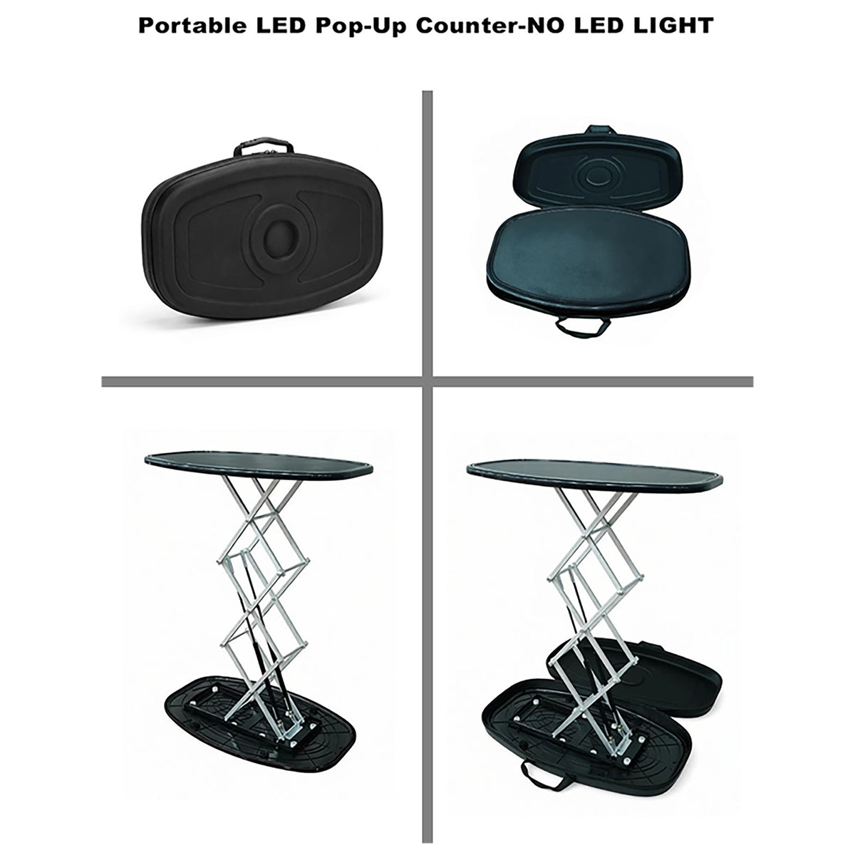 Portable pop-up counter case and frame diagram