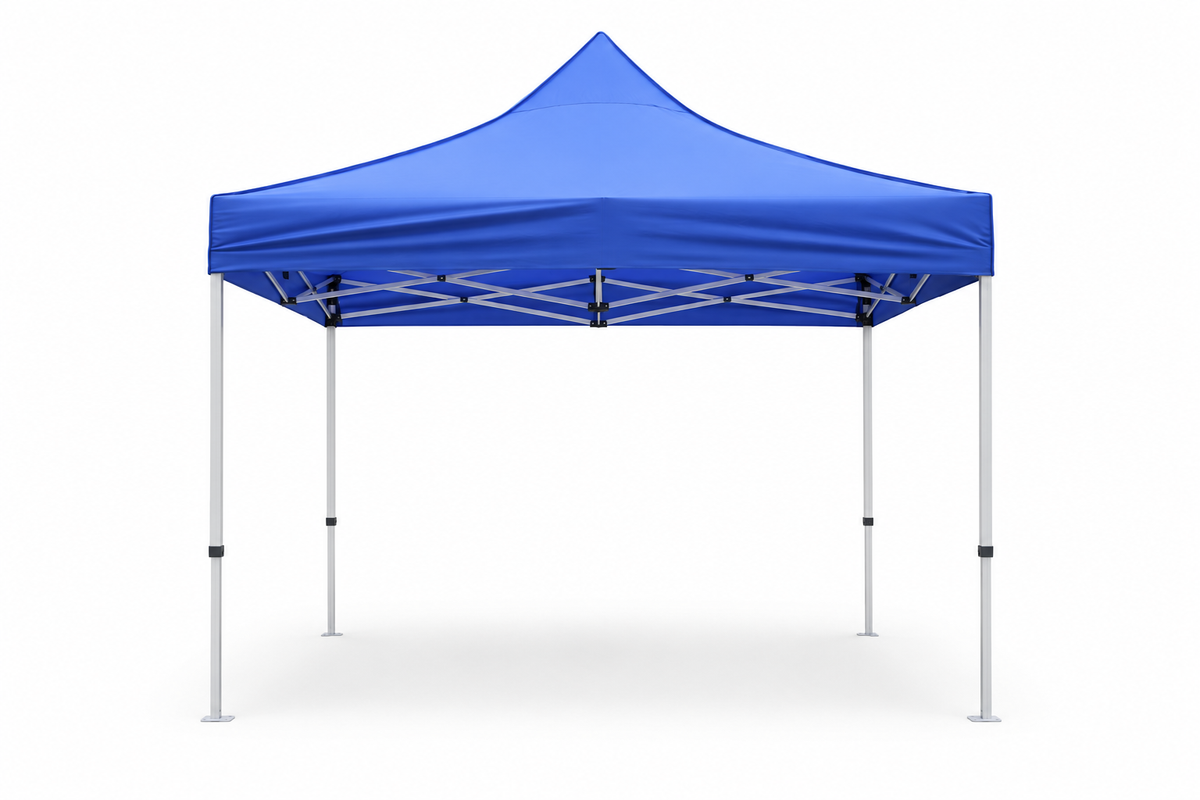 Blue 10x10 ft pop-up canopy tent with aluminum frame
